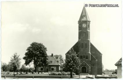 ansichtkaart: Elim, Ned. Herv. Kerk en Pastorie