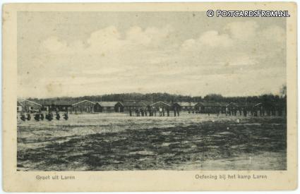 Laren NH, Oefeningen bij het kamp Laren ansichtkaart: Laren NH, Oefeningen bij het kamp Laren