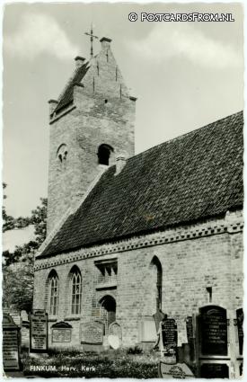 ansichtkaart: Finkum, Herv. Kerk