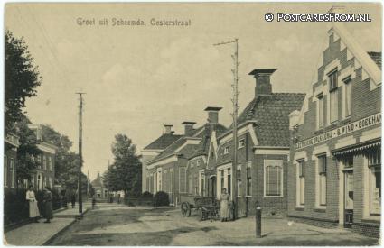 Scheemda, Oosterstaat met Electrische Drukkerij B. Wind ansichtkaart: Scheemda, Oosterstaat met Electrische Drukkerij B. Wind