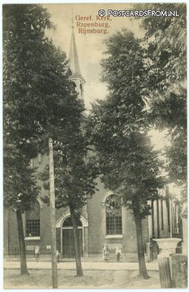 Rijnsburg, Geref. Kerk. Rapenburg ansichtkaart: Rijnsburg, Geref. Kerk. Rapenburg