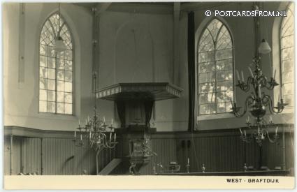 West-Graftdijk, Interieur Kerk ansichtkaart: West-Graftdijk, Interieur Kerk