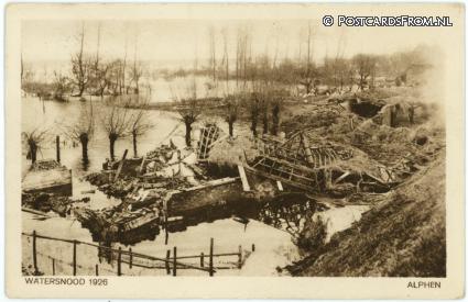 ansichtkaart: Alphen GL, Watersnood 1926