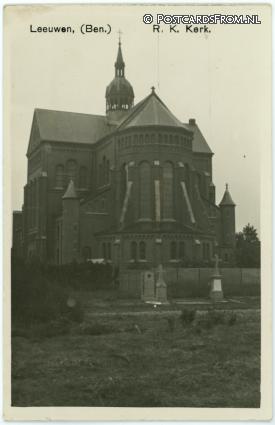 ansichtkaart: Beneden-Leeuwen, R.K. Kerk
