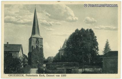 ansichtkaart: Groesbeek, Protestantsche Kerk, Dateert van 1500