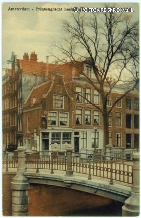 Amsterdam, Prinsengracht hoek Reguliersgracht ansichtkaart: Amsterdam, Prinsengracht hoek Reguliersgracht