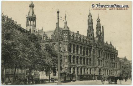 ansichtkaart: Amsterdam, Postkantoor