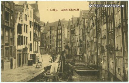 ansichtkaart: Amsterdam, 't Kolkje. Baggerschuit