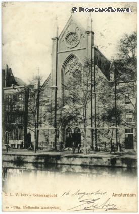 ansichtkaart: Amsterdam, O.L.V. Kerk - Keizersgracht
