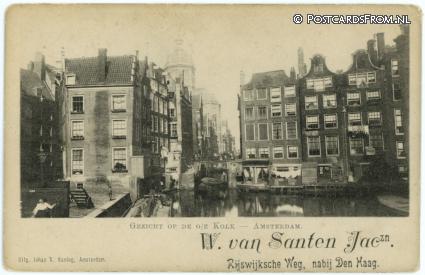 ansichtkaart: Amsterdam, Gezicht op de o.z. Kolk