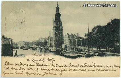 Amsterdam, Oude Schans en Montelbanstoren ansichtkaart: Amsterdam, Oude Schans en Montelbanstoren