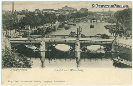 Amsterdam, Amstel met Blauwbrug ansichtkaart: Amsterdam, Amstel met Blauwbrug