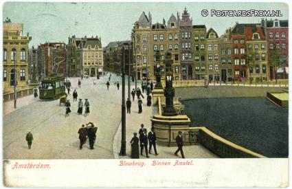 ansichtkaart: Amsterdam, Blawbrug. Blauwbrug. Binnen Amstel
