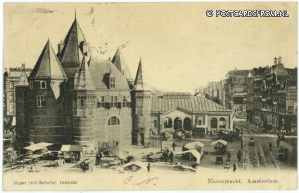 ansichtkaart: Amsterdam, Nieuwmarkt