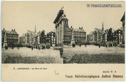 Amsterdam, La Place du Dam ansichtkaart: Amsterdam, La Place du Dam