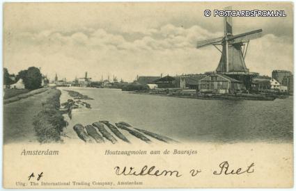Amsterdam, Houtzaagmolen aan de Baarsjes ansichtkaart: Amsterdam, Houtzaagmolen aan de Baarsjes