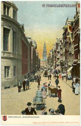 ansichtkaart: Amsterdam, Jodenbreestraat