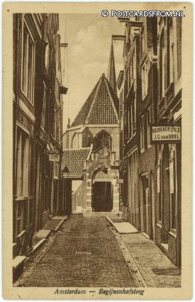 ansichtkaart: Amsterdam, Begijnenhofsteeg. Heineken Pils - J.G. van Driel
