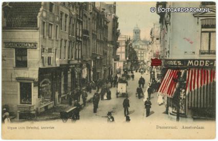 ansichtkaart: Amsterdam, Damstraat