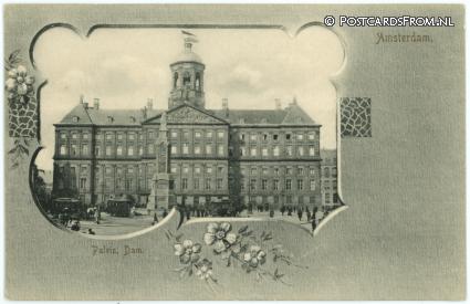 ansichtkaart: Amsterdam, Paleis. Dam