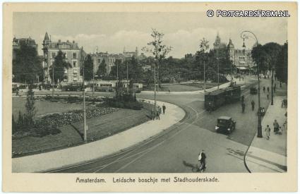 ansichtkaart: Amsterdam, Leidsche boschje met Stadhouderskade