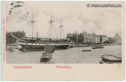 ansichtkaart: Amsterdam, Wachtschip