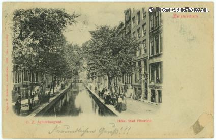 Amsterdam, O.Z. Achterburgwal. Hotel Stad Elberfeld ansichtkaart: Amsterdam, O.Z. Achterburgwal. Hotel Stad Elberfeld