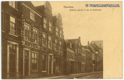 ansichtkaart: Haarlem, Antieke gevels in de St. Jansstraat