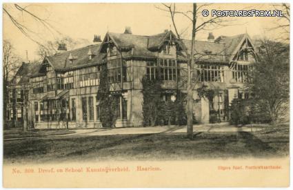 Haarlem, Dreef en School Kunstnijverheid ansichtkaart: Haarlem, Dreef en School Kunstnijverheid