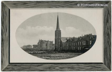 IJmuiden, R.C. Kerk met Zusterschool ansichtkaart: IJmuiden, R.C. Kerk met Zusterschool