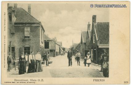 ansichtkaart: Pernis, Breestraat, Sluis O.Z.