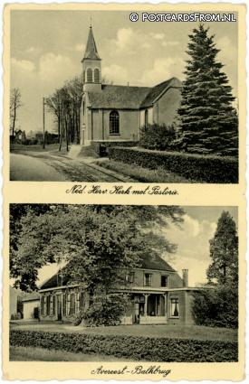 ansichtkaart: Balkbrug, Avereest. Neder. Herv. Kerk met Pastorie