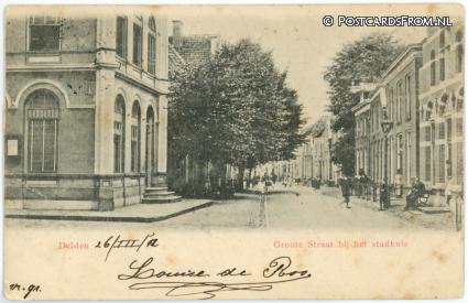 Delden, Groote Straat bij het stadhuis ansichtkaart: Delden, Groote Straat bij het stadhuis