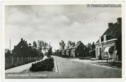 Vroomshoop, Wilhelminastraat ansichtkaart: Vroomshoop, Wilhelminastraat
