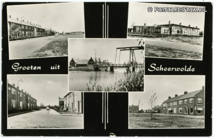 ansichtkaart: Scheerwolde, Groeten uit
