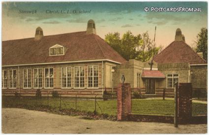 ansichtkaart: Steenwijk, Christ. U.L.O. school