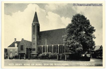 ansichtkaart: Oldenzaal, Ned. Herv. Kerk op Burg. Vos de Waelplein