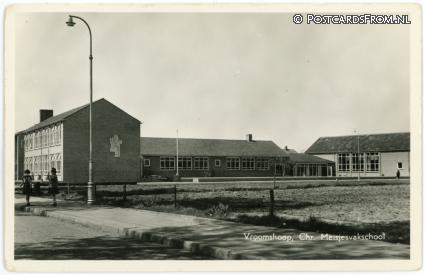 Vroomshoop, Chr. Meisjesvakschool ansichtkaart: Vroomshoop, Chr. Meisjesvakschool