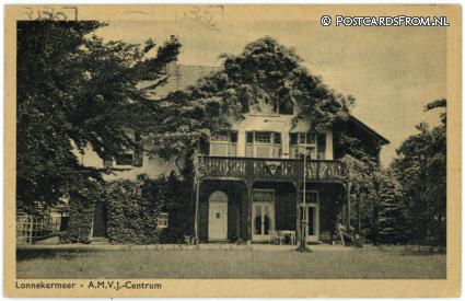 ansichtkaart: Enschede Lonneker, Lonnekermeer - A.M.V.J.-Centrum