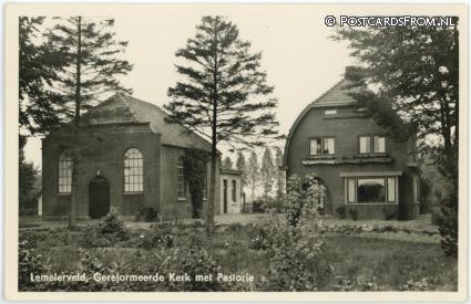 Lemelerveld, Gereformeerde Kerk met Pastorie ansichtkaart: Lemelerveld, Gereformeerde Kerk met Pastorie