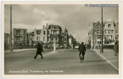 Amsterdam, Zuid. Vondelbrug van Baerlestraat ansichtkaart: Amsterdam, Zuid. Vondelbrug van Baerlestraat