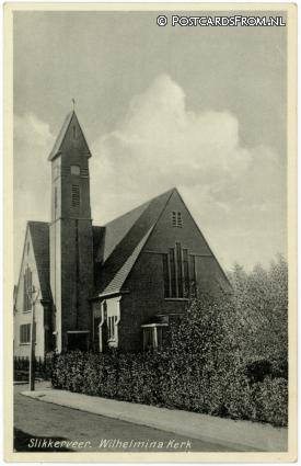ansichtkaart: Slikkerveer, Wilhelmina Kerk