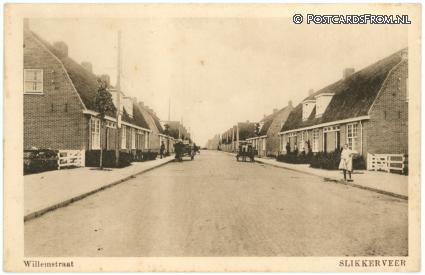 ansichtkaart: Slikkerveer, Willemstraat