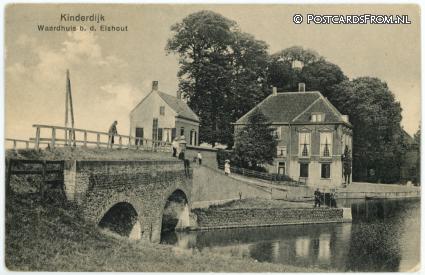ansichtkaart: Kinderdijk, Waardhuis b.d. Elshout