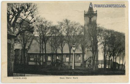 Dirksland, Ned. Herv. Kerk ansichtkaart: Dirksland, Ned. Herv. Kerk