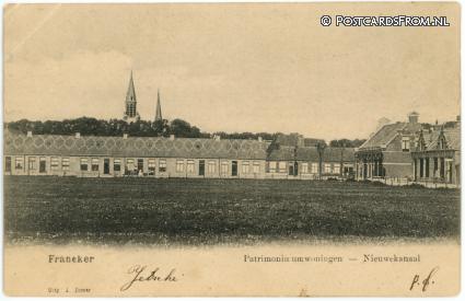 Franeker, Patrimoniumwoningen - Nieuwekanaal ansichtkaart: Franeker, Patrimoniumwoningen - Nieuwekanaal