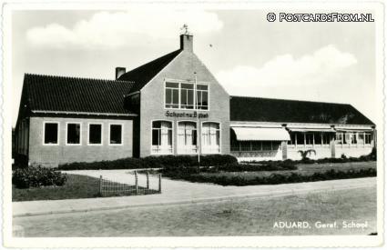 ansichtkaart: Aduard, Geref. School