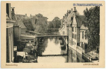 Appingedam, Damsterdiep ansichtkaart: Appingedam, Damsterdiep
