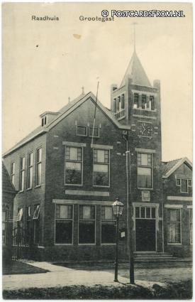 ansichtkaart: Grootegast, Raadhuis