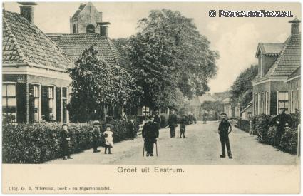 ansichtkaart: Eestrum, Groet uit